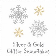 Glitter Snowflakes Silver and Gold Baby Shower Invitations